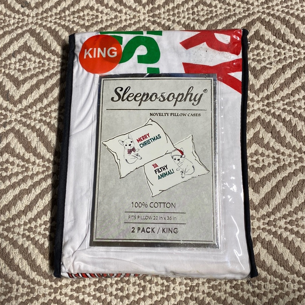 French bulldog pillow cases 2 pack king size new